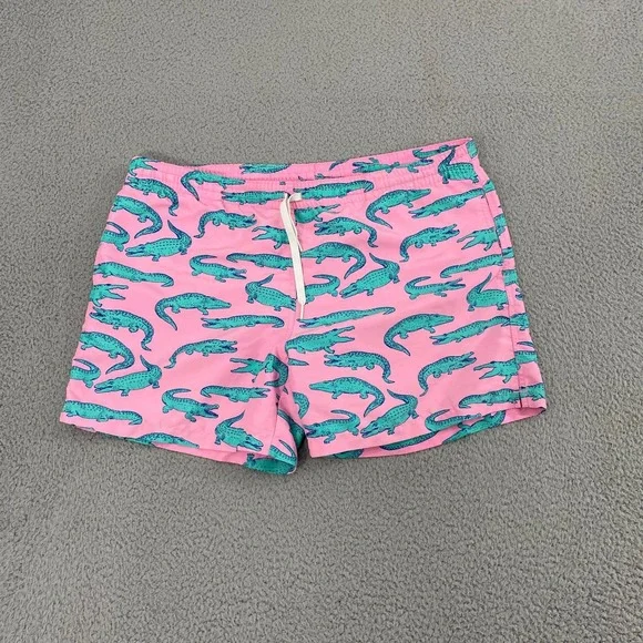 Chubbies The Glades Swim Trunks Men XL Pink Alligator Lined Shorts
