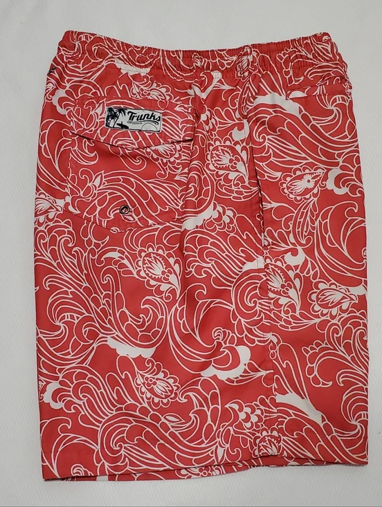 Trunks Red Wave Swim Trunks Mens Large