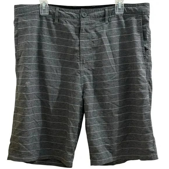 Elysian Striped Gray Grey Men's Board Shorts Swim Trunks Casual Size L 38 Waist!