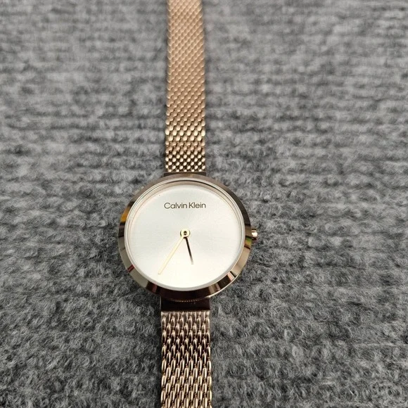 Calvin‎ Klein Women Watch Minimalistic Mesh Bracelet Rose Gold 28mm 25200083