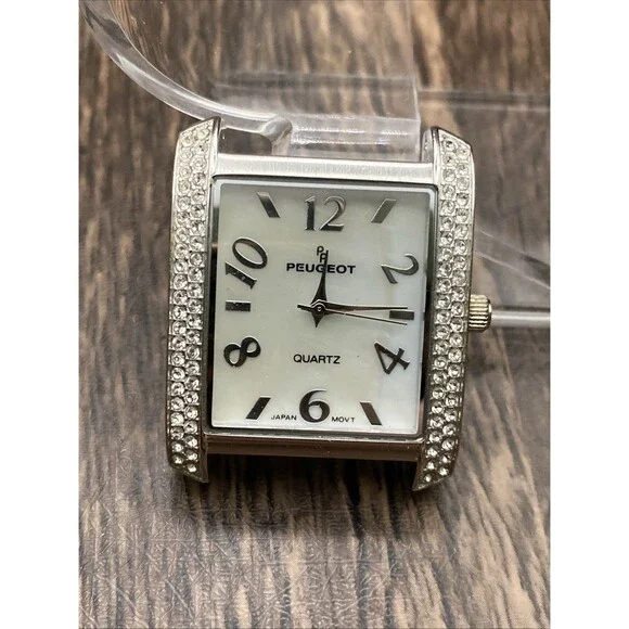 Peugeot Women's 30 mm Tank Watch Mother of Pearl Dial Crystal Bezel Working