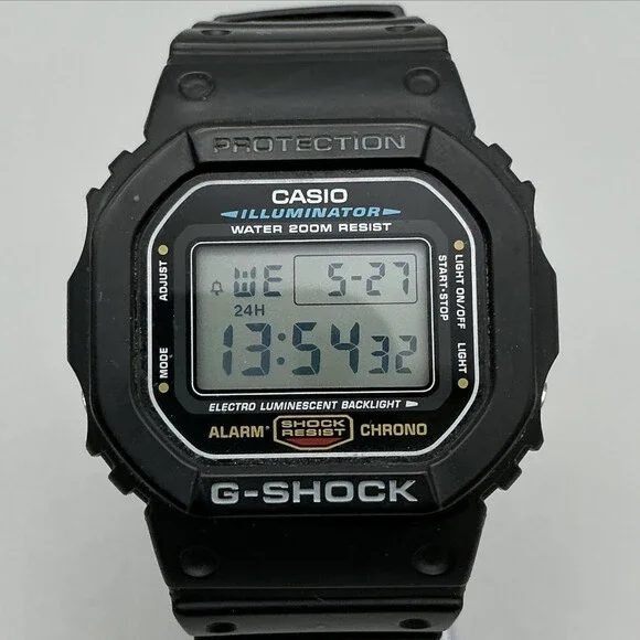 Casio G-Shock 3229 DW-5600E Mens Watch 44mm Black 200M Alarm Chrono New Battery