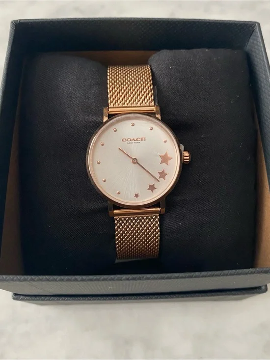Coach Women's Perry Star Rose Gold-Tone Stainless Steel Mesh Bracelet Watch 28mm