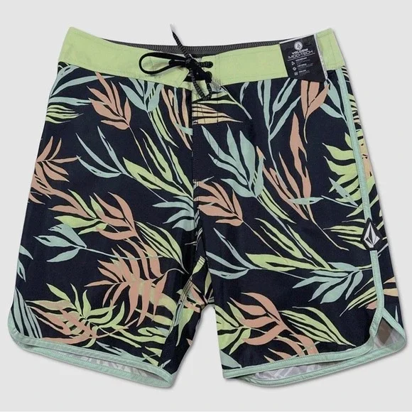 Volcom Bleeding Leaf Mod Board Shorts - NWT Black / Multi Mens 40 - #46838-E3