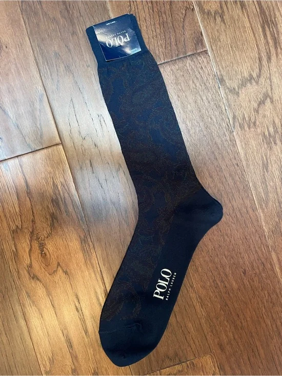 Ralph Lauren Black Dress Socks with Subtle Paisley