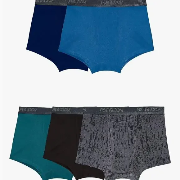 Fruit of the Loom Men's Micro Stretch Boxer Briefs- 5 pack Small