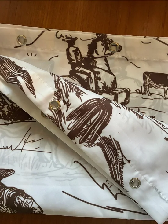 NWT  Western Cowboy Shower Curtain w/Hooks