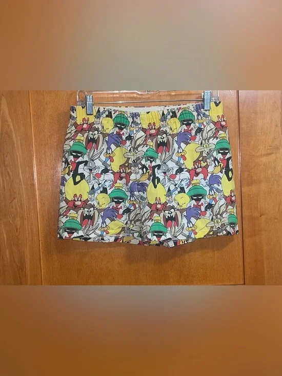 Vintage 90s Looney Tunes Men’s Over Print Boxer Shorts Size Large USA Too Cool