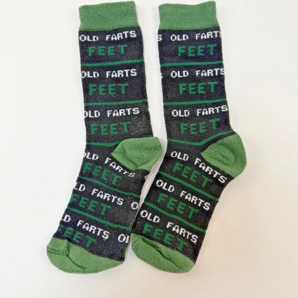 Old Fart Socks Black Cotton Pair Gift For‎ Him Funny Novelty Gift