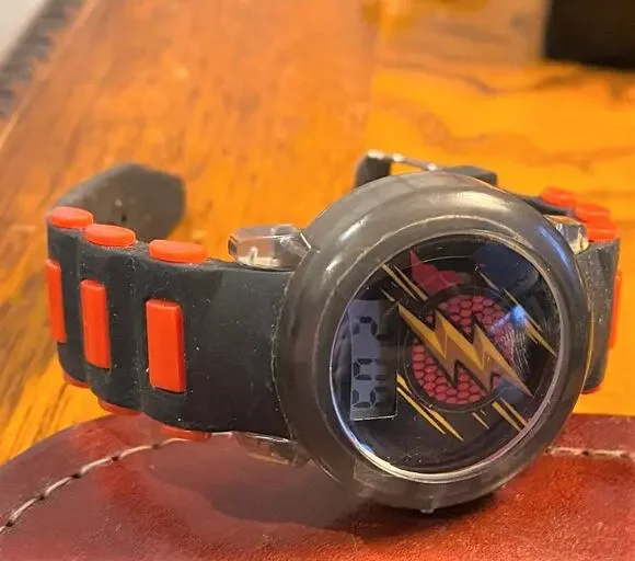 Boy's 37mm Justice League Digital LCD Watch, Poly Band