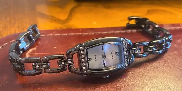 Women's 20mm Gun Metal Tone Cote d'Azur Watch, Crystal Accents