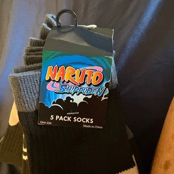 New- Naruto Shippuden  Y2K comfortable character, ripple Junction 5 Pack Socks