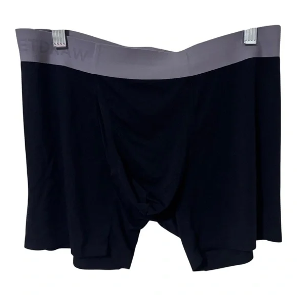 Netdraw Men's Black viscose bamboo spandex Boxer Briefs black gray Large