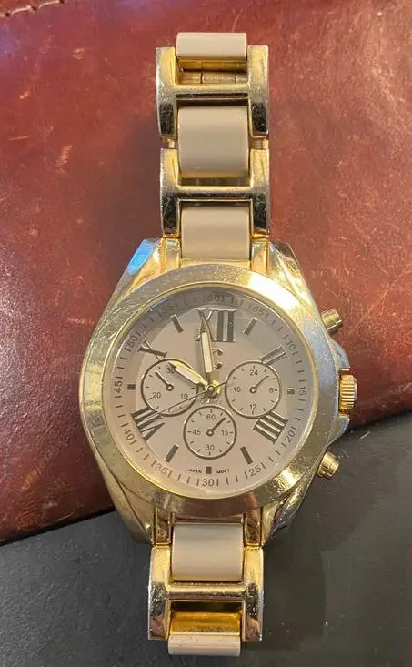 Unisex 40mm Gold Tone and Gray Charming Charlie Watch