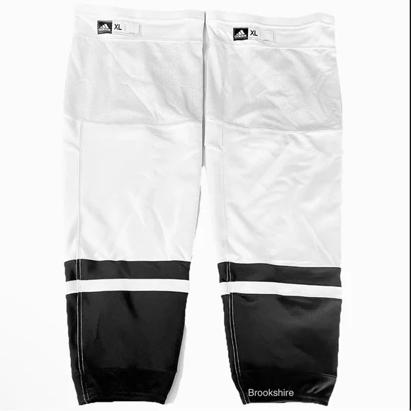 Adidas NHL Pro LA Kings Made In Canada Hockey Socks White Black Men’s Size XL