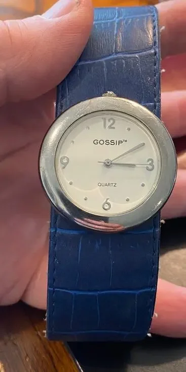 Women's Snap Band Silver Tone Gossip 38mm  Watch, Blue Band