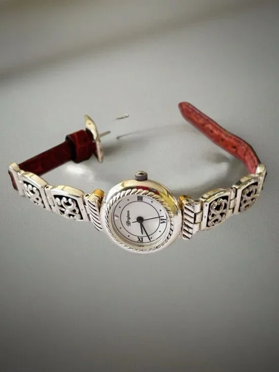 Brighton Camden Women's Watch 26MM Reversible Brown Black Bands New Battery