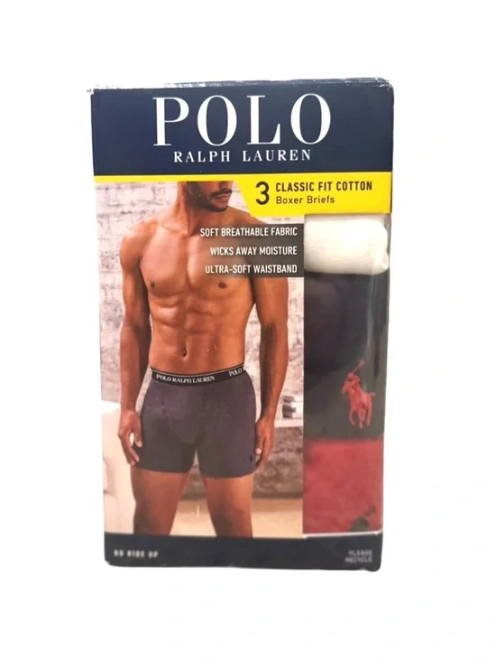 Polo Ralph Lauren 3-Pack 100% Cotton Men’s Boxer Briefs Size XL (40-42 in) [NWT]