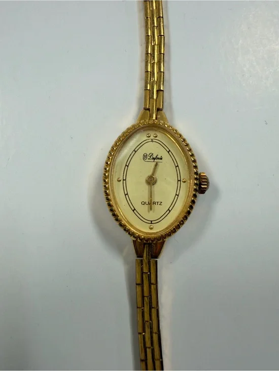 Dufonte Gold-Tone Oval Quartz Bracelet Watch by DeJoules