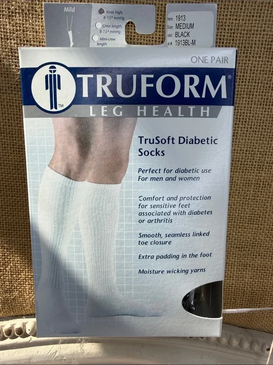 Truform TruSoft Diabetic Socks - White (Men)
