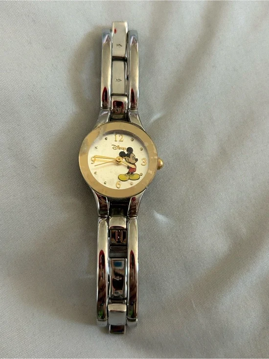 Disney Mickey Mouse Silver & Gold Wrist Watch NWOT