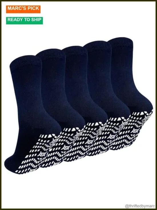 Non Slip Grip Socks - Anti Skid Crew Grippy Socks for Yoga Pilates Unisex