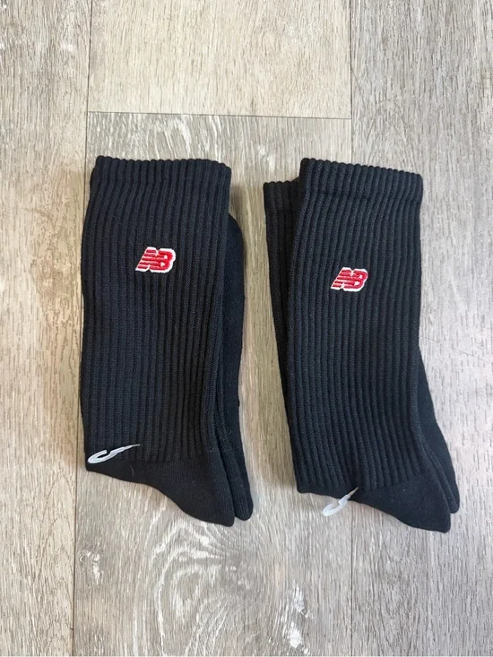 New Balance Men's Black Ribbed Crew Socks - 2 Pack