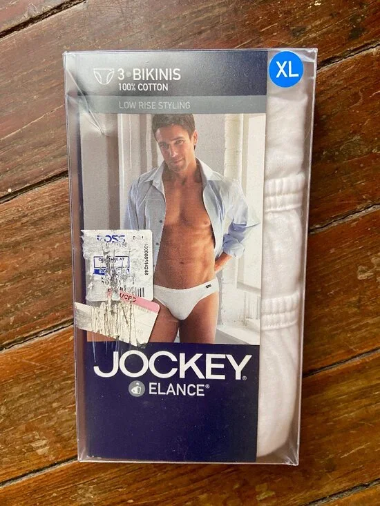 NEW Vintage 2003 Jockey Elance Men's Low Rise Bikinis 3 Pack Size XL (40 - 42)