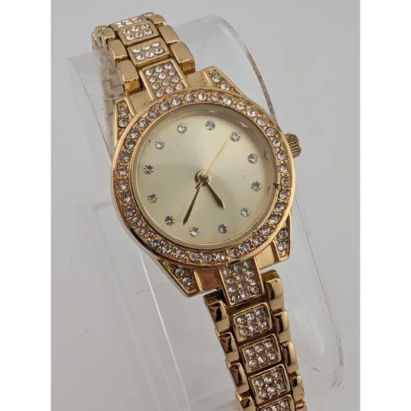 Charter Club Watch Women 24mm Case Gold Rhinstones 6