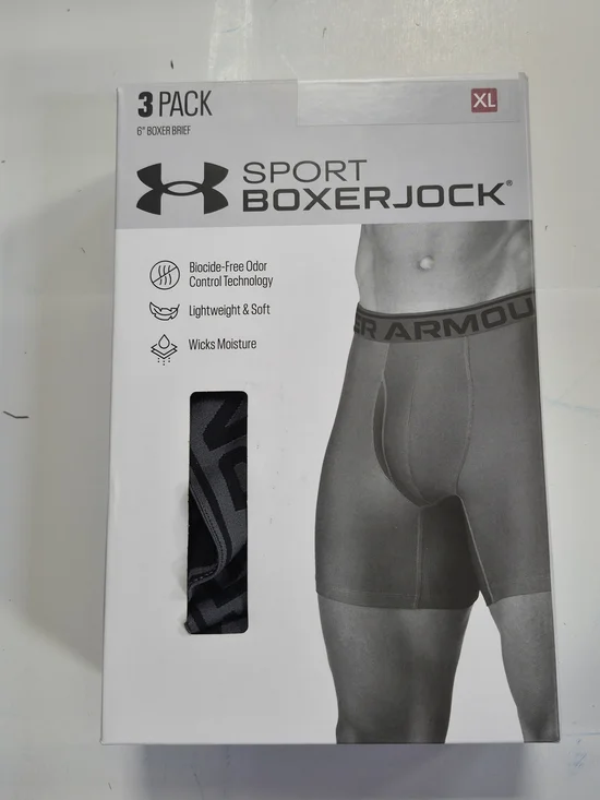 Under Armour Sport Boxerjock Men's Boxer Briefs - Black (3 Pack) Size XL