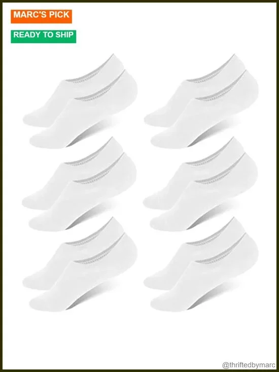No Show Low Cut Socks - Invisible Cotton Loafer Socks with Non-Slip Silicone