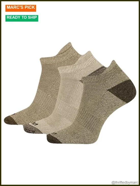 Wool Hiking Crew Socks 3-Pack Cushioned Moisture Wicking