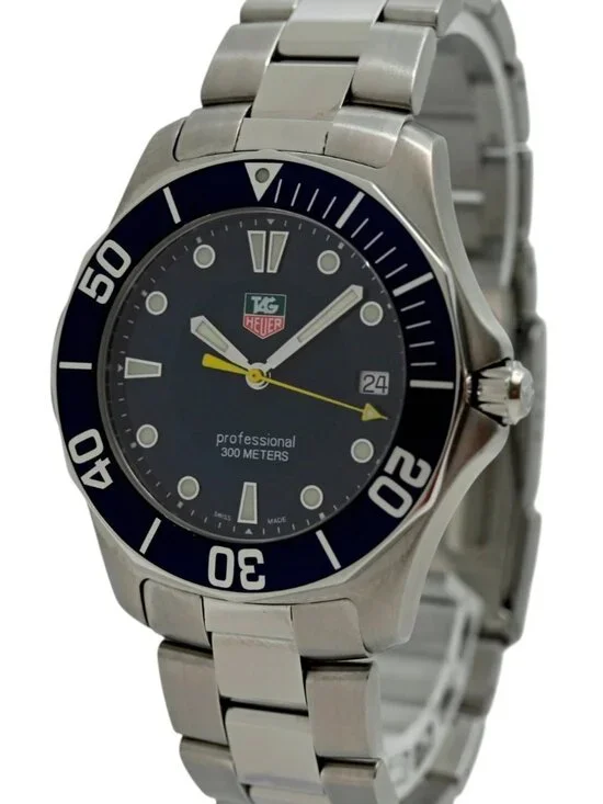 Men's 39mm Tag Heuer Aquaracer 300M Blue Dial Swiss Made SS Watch! Ref: WAB1112!