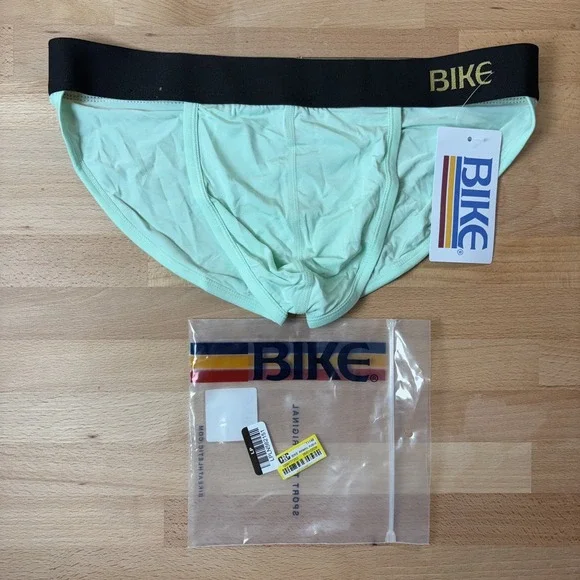 Bike Active Jock Brief Men's Light Blue Green Teal Medium New