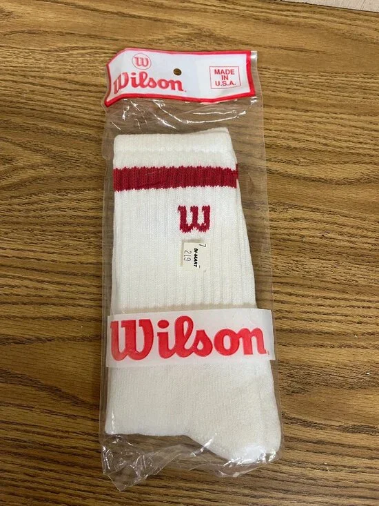 Vintage Tube Socks Red Strip Wilson Tennis Preppy
