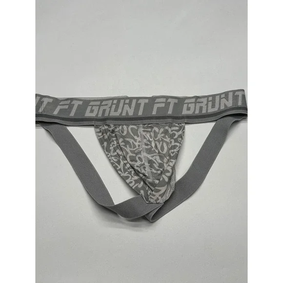 FT Grunt Men's Gray Jockstrap Underwear Graffiti Design‎ Boxer Briefs