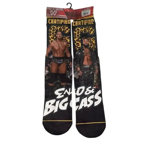 New WWE Enzo & Big Cass Black Socks Crew Length Professional Wrestling