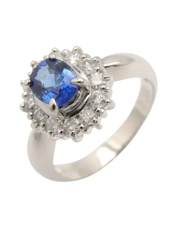 Jewelry Sapphire Diamond Ring Platinum #300151J68B