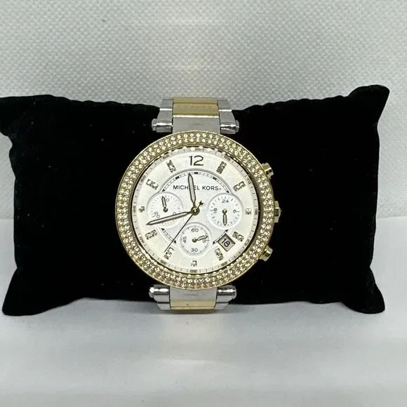 Michael Kors Parker MK5626 Women's Two-Tone Glitz Analog Dial Quartz Watch NUL46