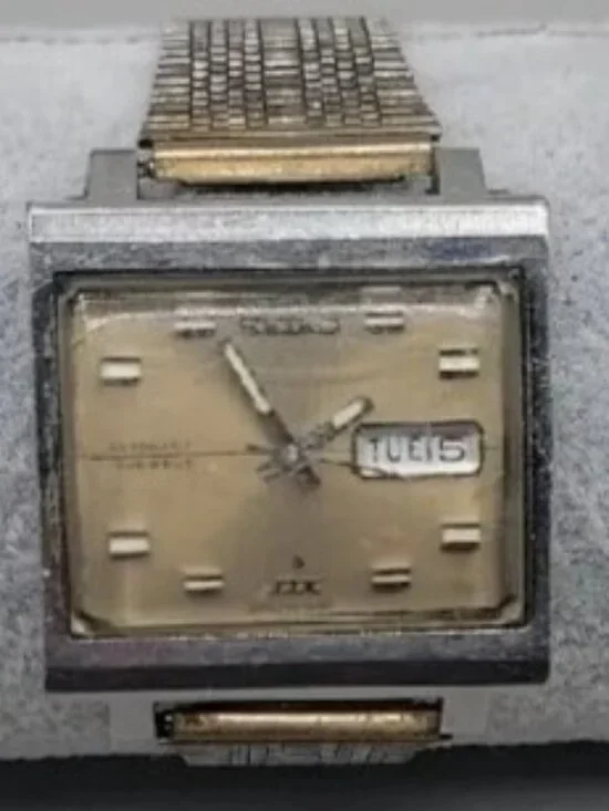 Vintage 1969 Seiko DX 6106-5009 Automatic TV Screen Watch Runs 17J Rare