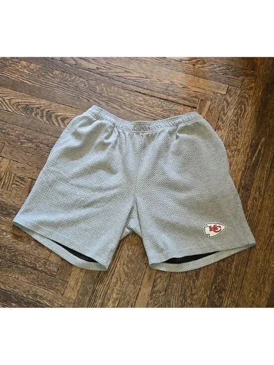 Kansas City Chiefs Pajama Shorts Men's XL Gray Pockets Heavyweight READ