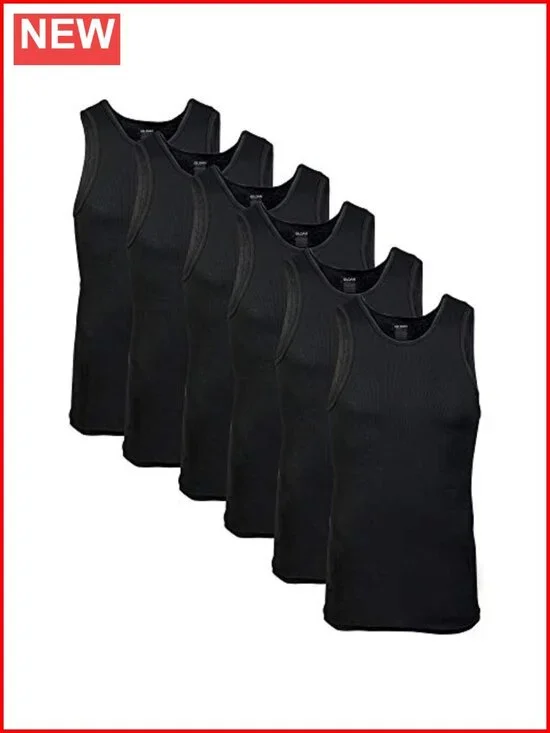 Men's Tank Tops Undershirts Multipack 6-Pack Cotton