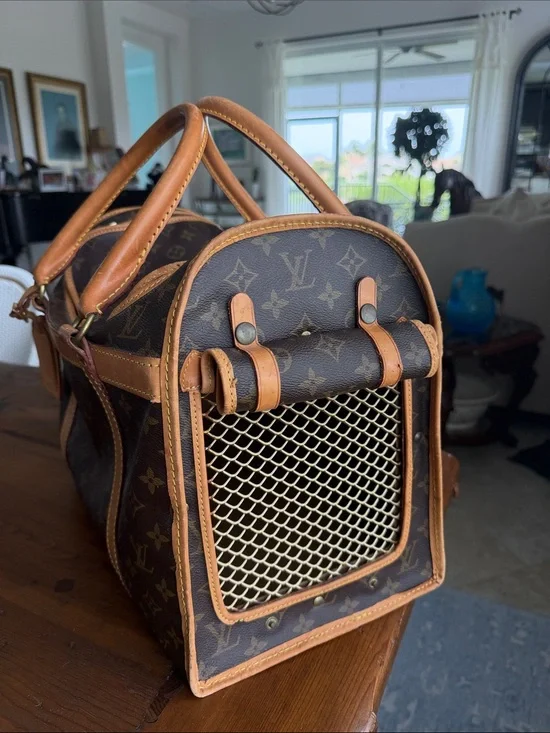 Vintage Louis Vuitton Sac Chien 40 Monogram Pet Carrier.