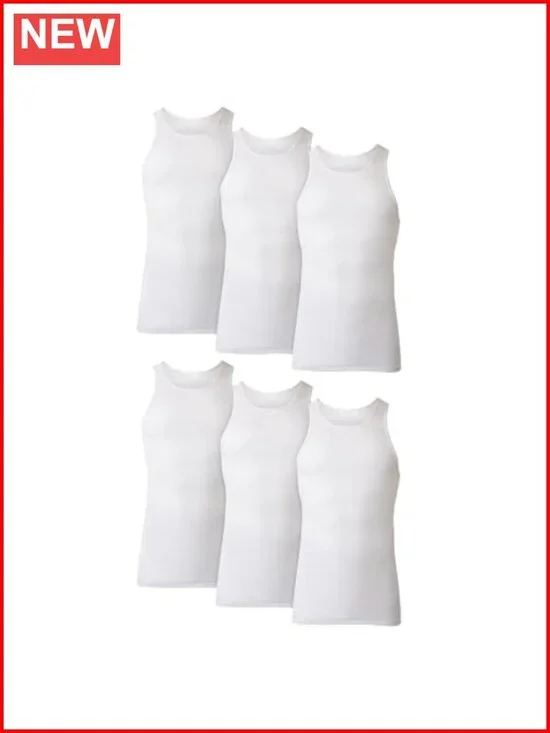 Men's Cotton Tank Undershirt Pack, Moisture-Wicking, Breathable, Multi-Pack