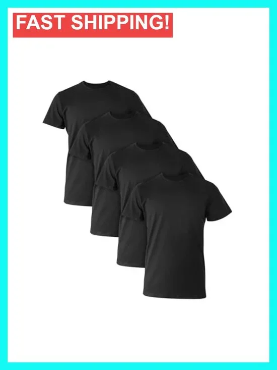 Classic Fit Men's Cotton Stretch Crewneck Undershirt Multipack