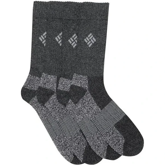 Columbia Men's 8 Pairs Moisture Control Crew Socks Black/Gray Sz‎ 6-12 - NWT