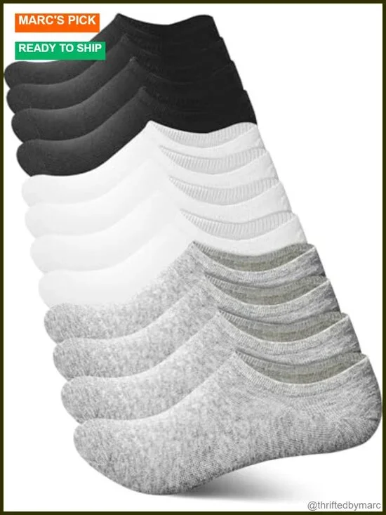 No Show Socks Ankle Low Cut Invisible Liner Non Slip Athletic Boat Socks Cotton