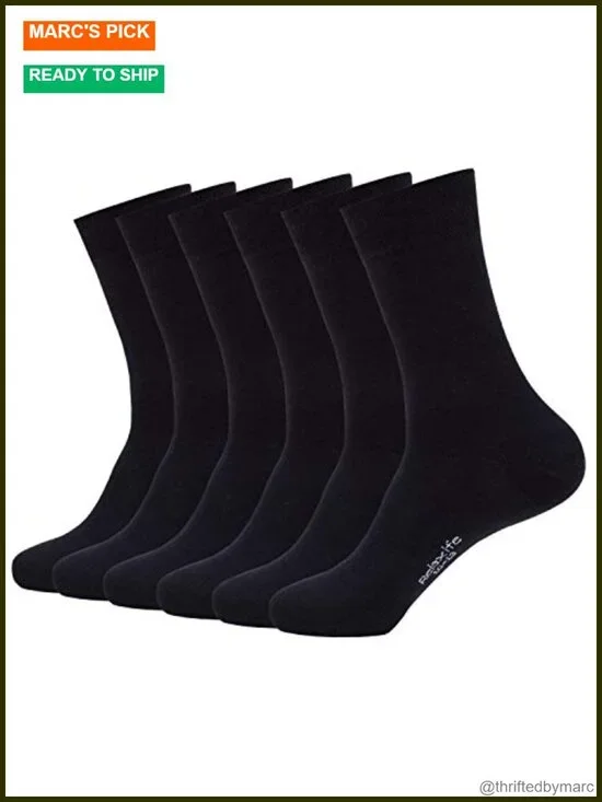 Classic Cotton Dress Socks Thin Lightweight for Office Business Casual Crew 6
