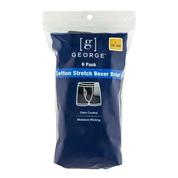 George Men's Cotton‎ Stretch Boxer Briefs