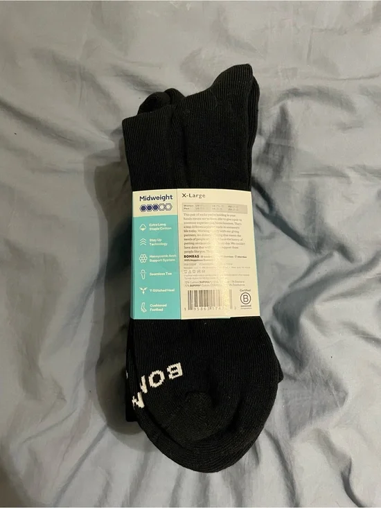 Bombas Black Midweight Crew Socks - Pack (Men's)